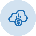 cloud with coin icon illustration