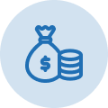 moneybag with coins icon illustration