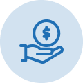 coin in hand icon illustration